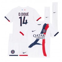 Camiseta Paris Saint-Germain Desire Doue #14 Segunda Equipación Replica 2024-25 para niños mangas cortas (+ Pantalones cortos)